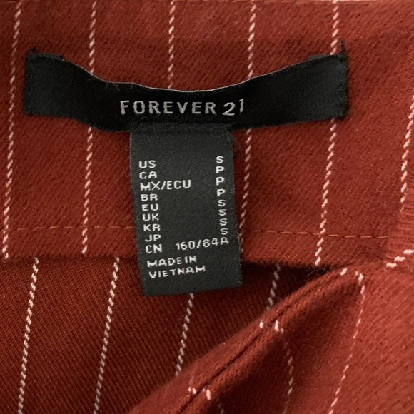 F21 Burgundy Pinstriped Mini Dress - Picture 6 of 6